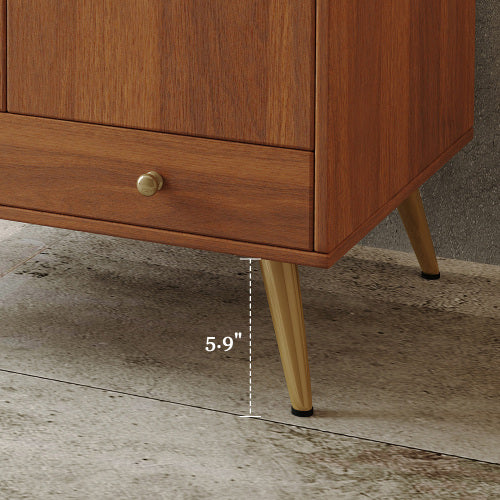 Bathroom Vanity with Sink, Wood Freestanding Vanity with Marble Top Double Doors and Drawer, Modern Vanity Cabinet