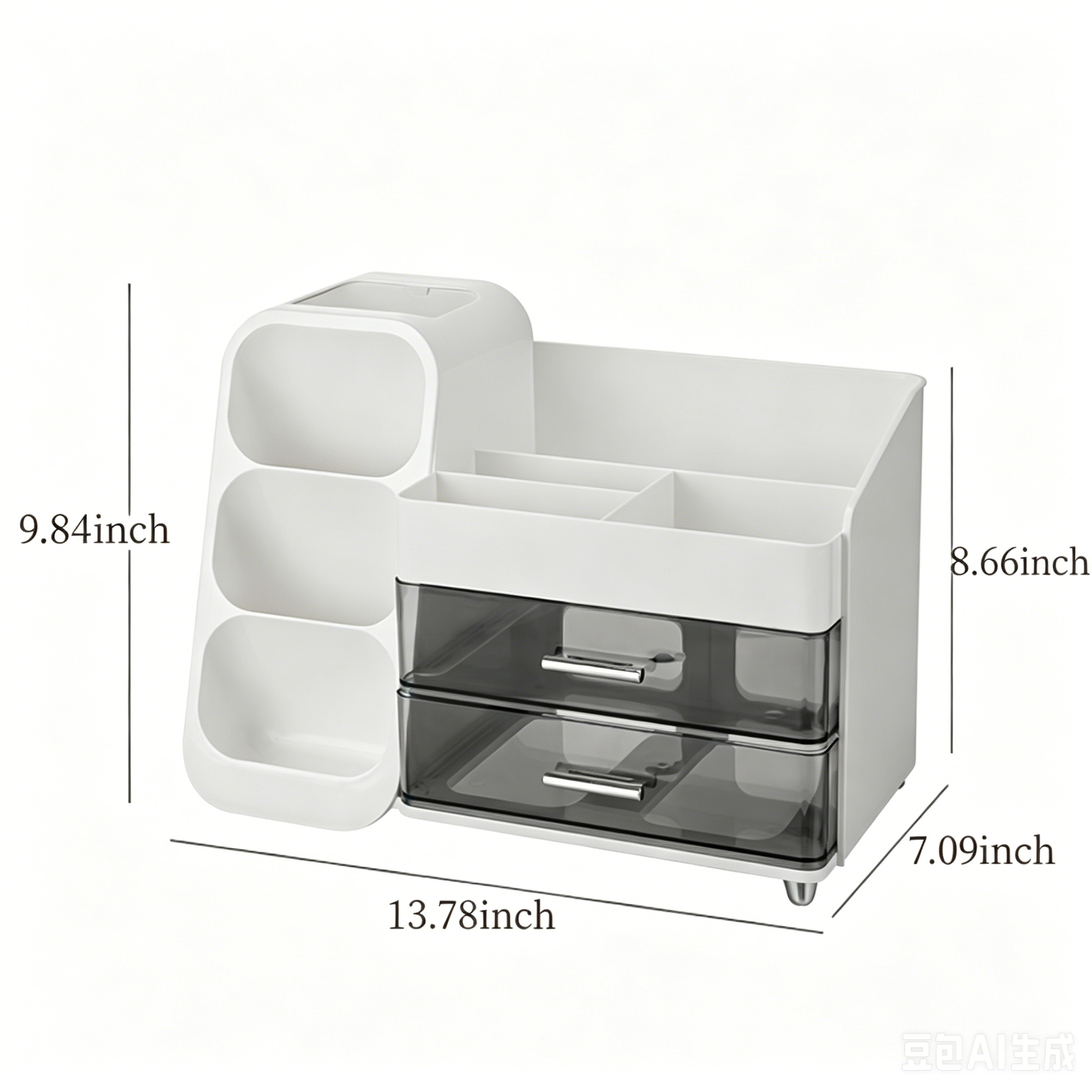AEELLEEA Large Capacity Makeup Organizer for Vanity, Bathroom Countertop Cosmetic Organizer with Makeup Brush Holder, Skincare & Perfume Storage, Thickened Material
