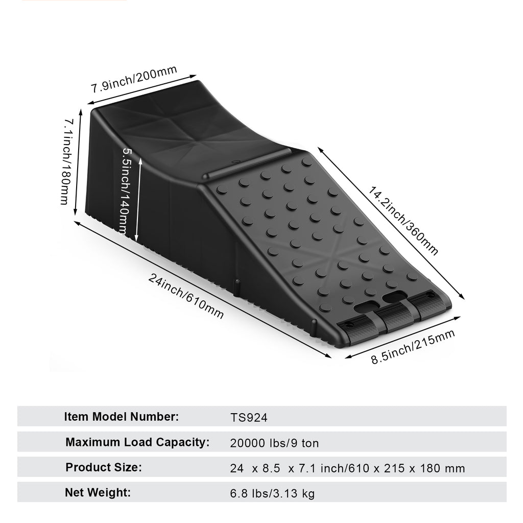 5.5" Lift Foldable Threshold Ramp for Doorways, Heavy Duty Wheelchair Ramp for Home & Groceries, 20000 LBS Plastic Car Service Ramp for Vehicle Maintenance