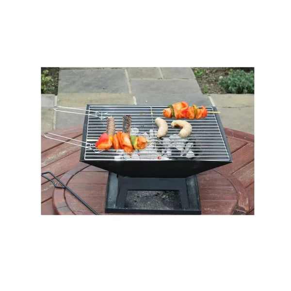 Aeelleea Small Square Portable Wood Burning Fire Pit, Outdoor Iron Brazier for Patio BBQ, Backyard Camping & Family Party Decor