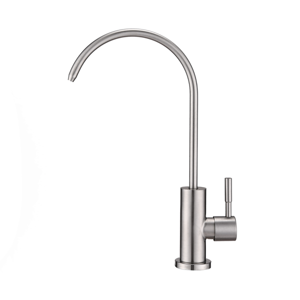 AEELLEEA Drinking Water Faucet, SUS304 Stainless Steel RO Faucet with 360° Swivel Gooseneck Spout, Single Handle, Brushed Nickel