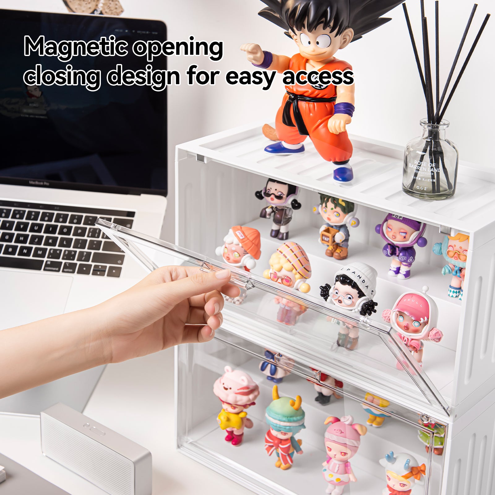Ladder Display Blind Box Storage Display Rack Box Transparent Acrylic Figurine Doll Container with Five Colors Optional Magnetic Suction Can Be Stacked Upwards