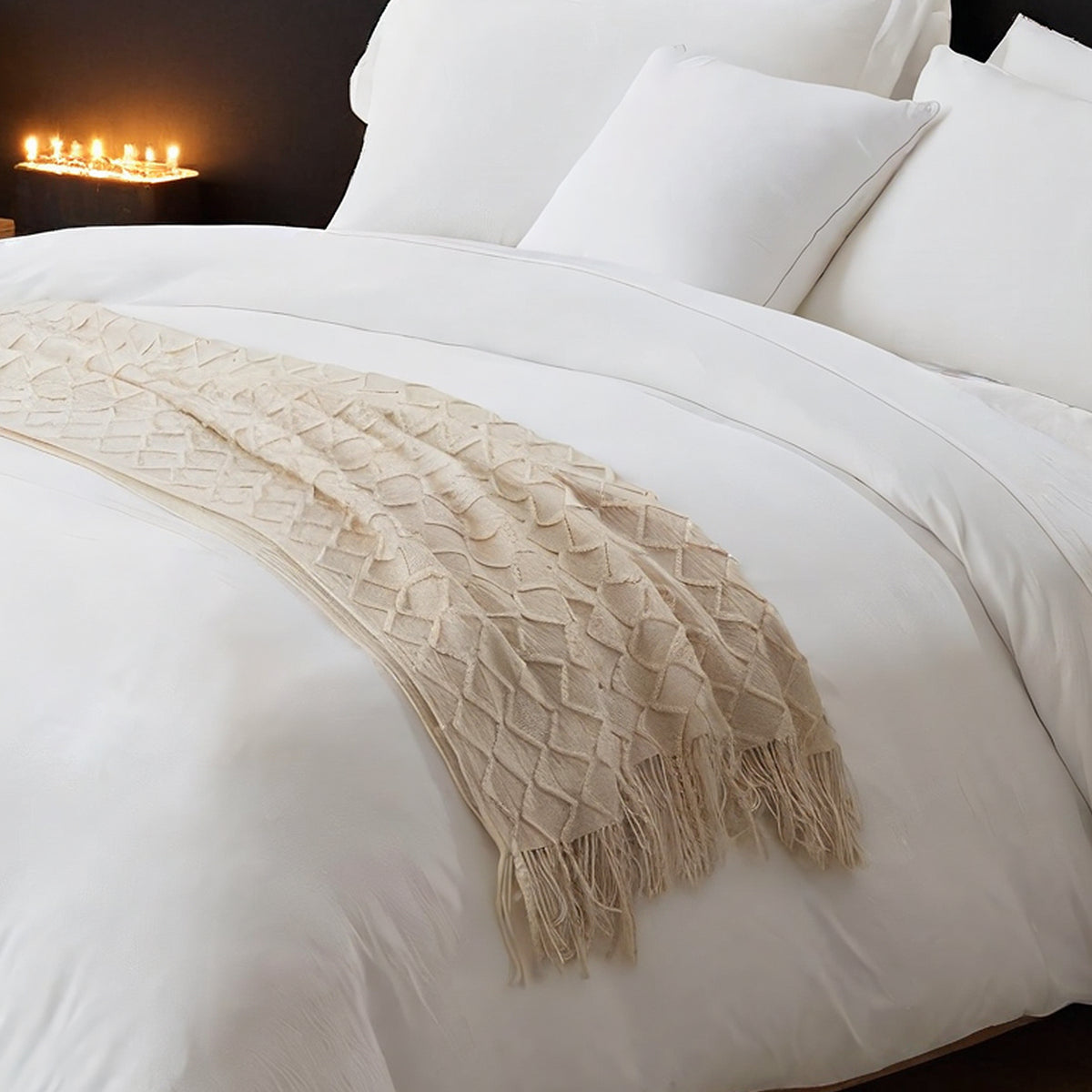 3 Piece White Washed Cotton Duvet Cover Set with Zipper, 100% Premium Cotton Bedding Set Hotel Quality, Soft Breathable Comforter Cover + 2 Pillowcases, Machine Washable