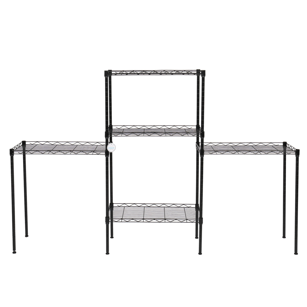 AEELLEEA-Changeable Assembly Floor Standing Carbon Steel Storage Rack, Black