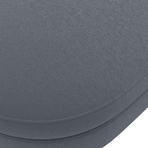 AEELLEEA 43 Inch Oval Storage Ottoman Bench, Grey Textured Fabric Bench with Gold Metal Legs for Bedroom Entryway