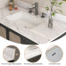 43 Inch Bathroom Vanity Top with Undermount Rectangle Sink, White Marble Engineered Stone Countertop 3-Hole with 4 Inch Backsplash