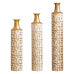 Metal Floor Vases Set of 3, White Gold Foil Vases 24 28 32.3 Inch, Tall Decorative Vases for Living Room Entryway