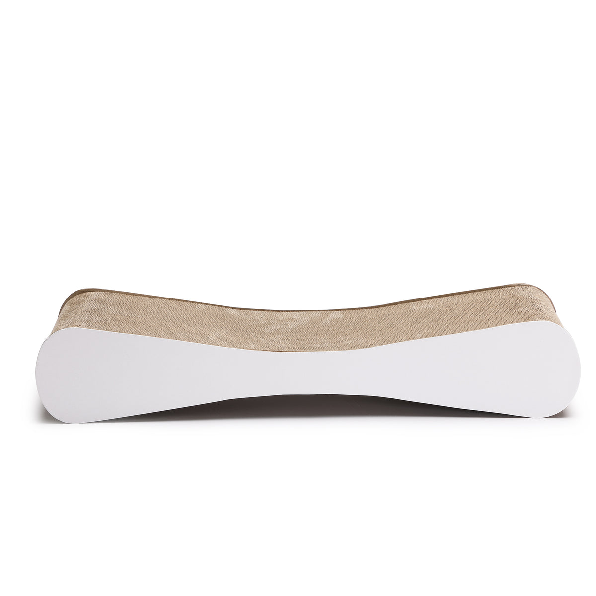 Cat Scratcher, 25.6" Large Corrugated Cardboard Scratch Pad, Double-Sided Reversible Cat Lounge Bed with White Coated Surface