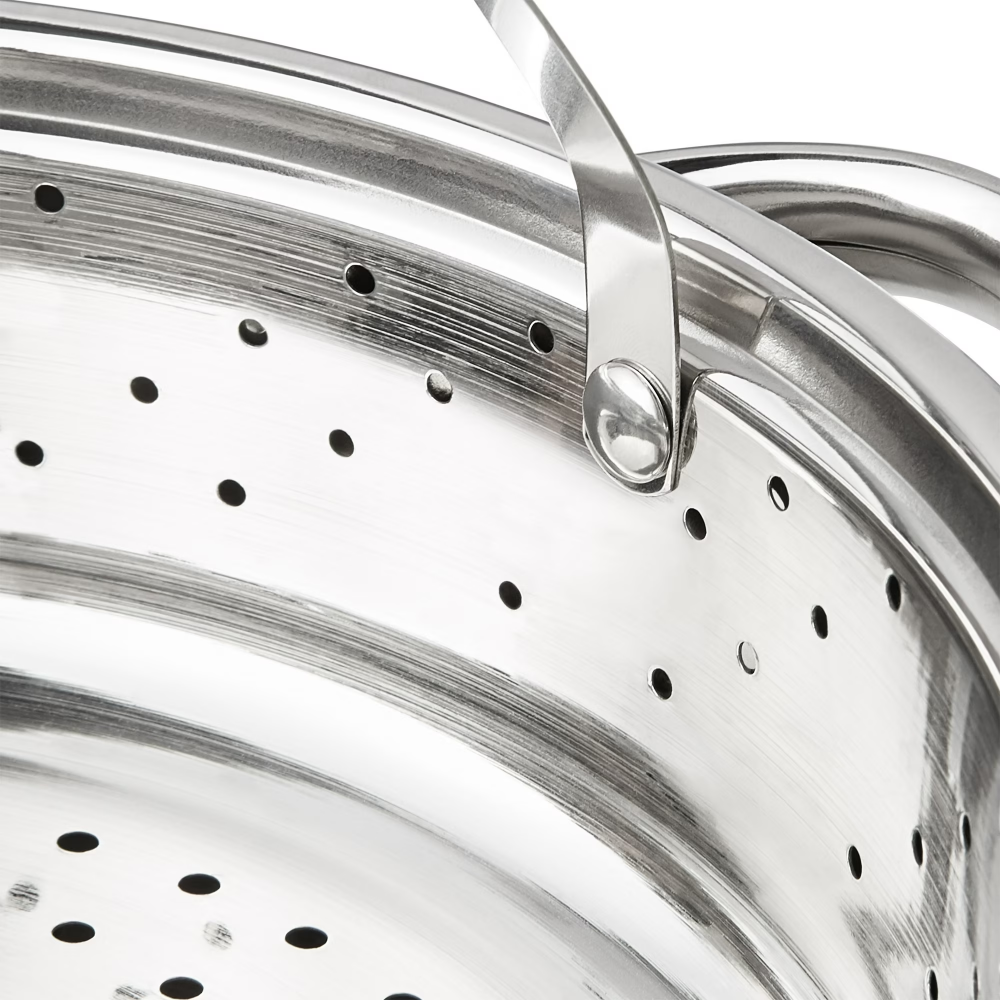 4-Piece Stainless Steel Stock Pot Set with Steamer Basket & Glass Lid, Large Capacity Pasta Pot with Stay Cool Handles for Home Cooking