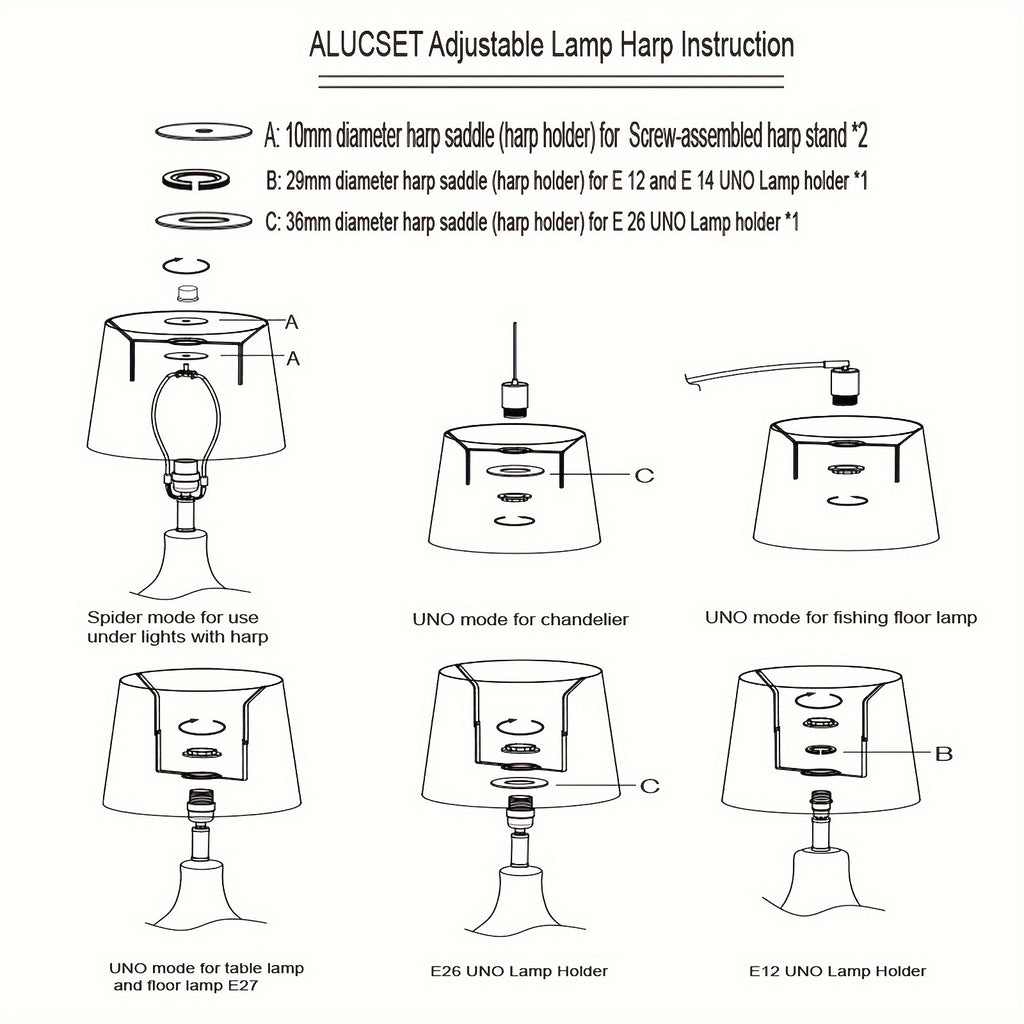 ALUCSET 2 Pack Black Gold Drum Lamp Shades, Geometric Cutout Universal Fit for Table & Floor Lamps