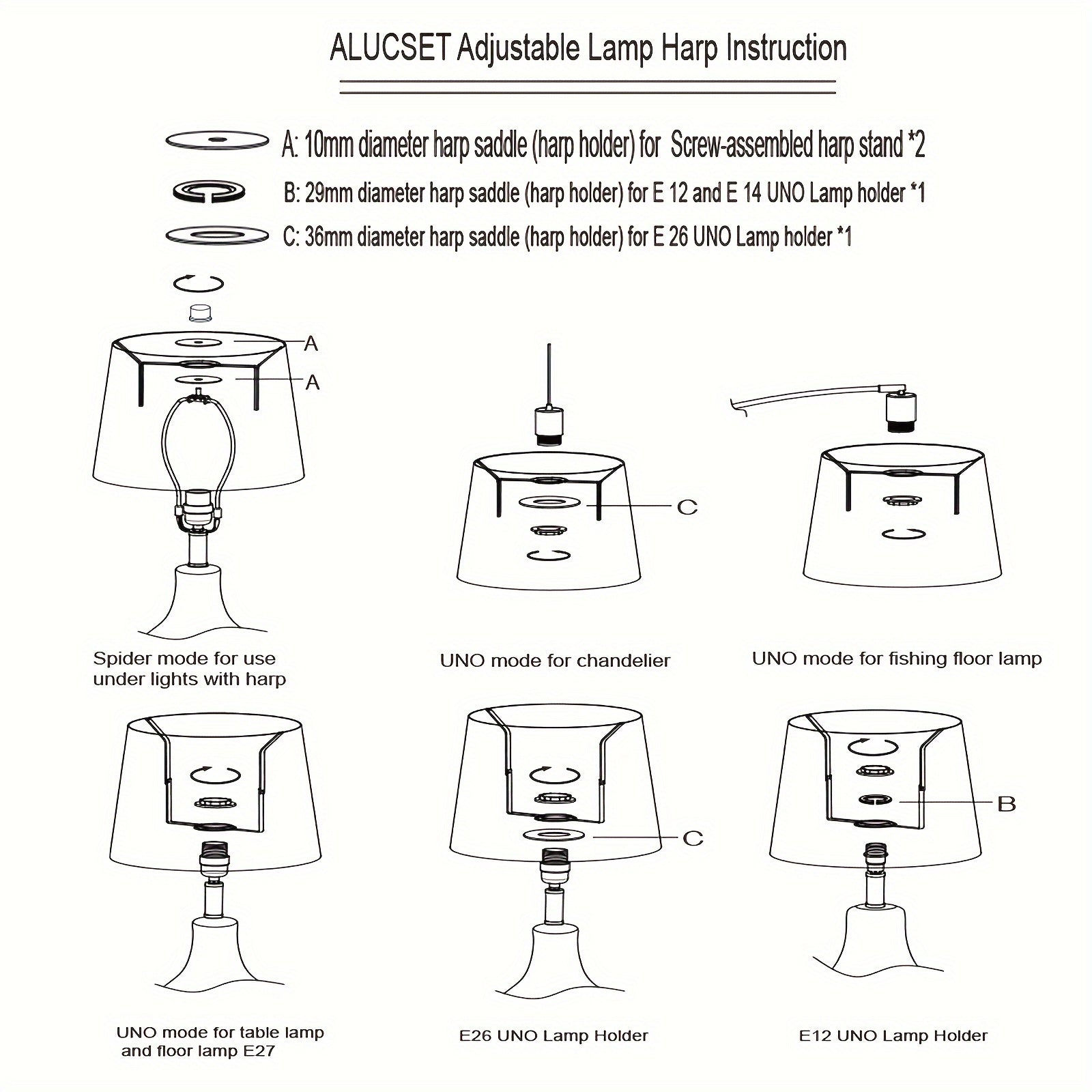 ALUCSET 2 Pack Black Gold Drum Lamp Shades, Geometric Cutout Universal Fit for Table & Floor Lamps