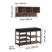 Entryway Coat Rack and Shoe Bench Set, Wall Mounted Coat Hook Shelf with Cushioned Shoe Storage Bench for Hallway