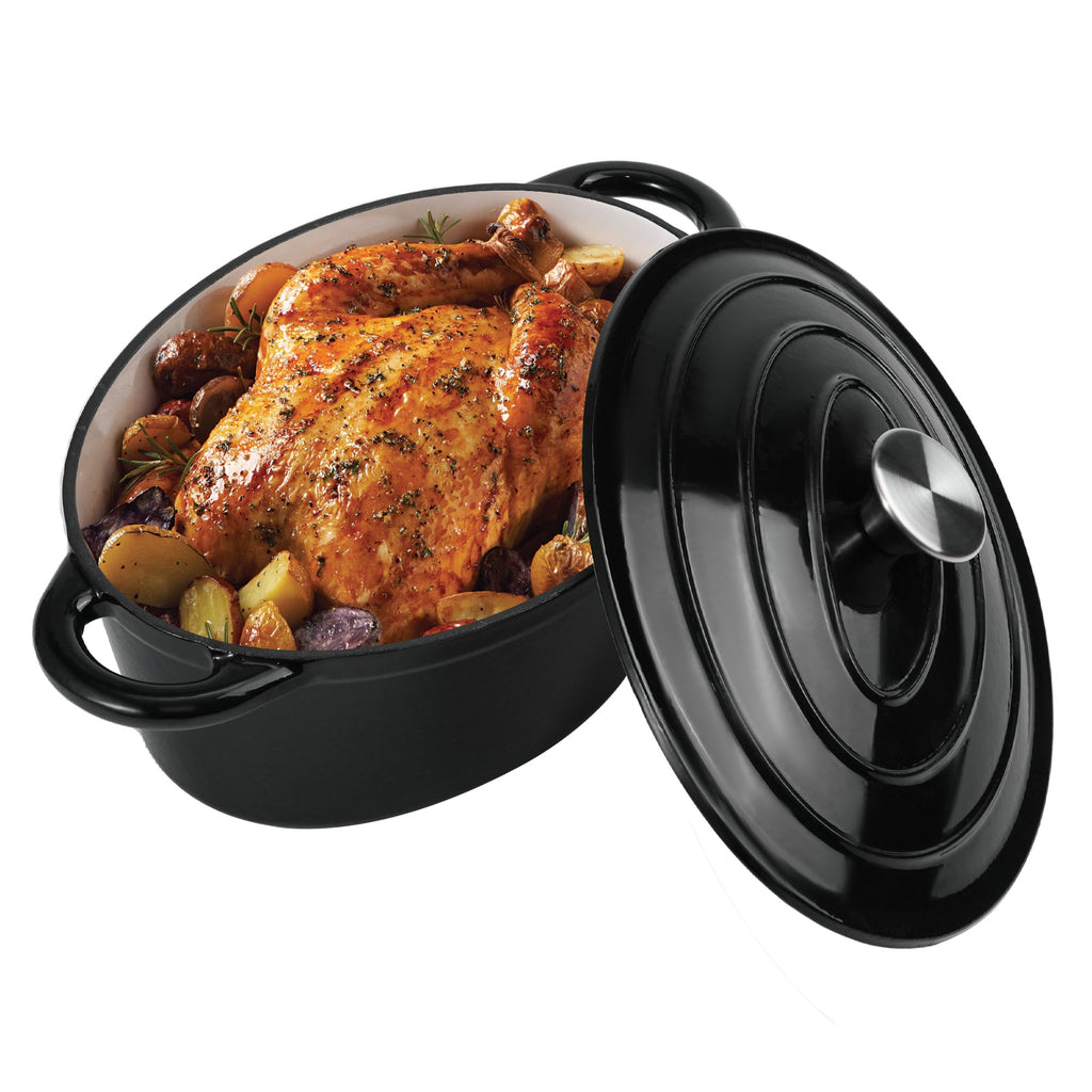4.5 Quart Enameled Cast Iron Dutch Oven with Lid-Non-Stick Coating, Easy-to-Clean Oven Pot for Bread Baking, Stews, Roasting, Compatible with All Cooktops