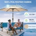 Patio Umbrella Outdoor Market Table Umbrella, 100% Polyester Sun Umbrella with Push Button Tilt and Crank, for Garden Deck Pool
