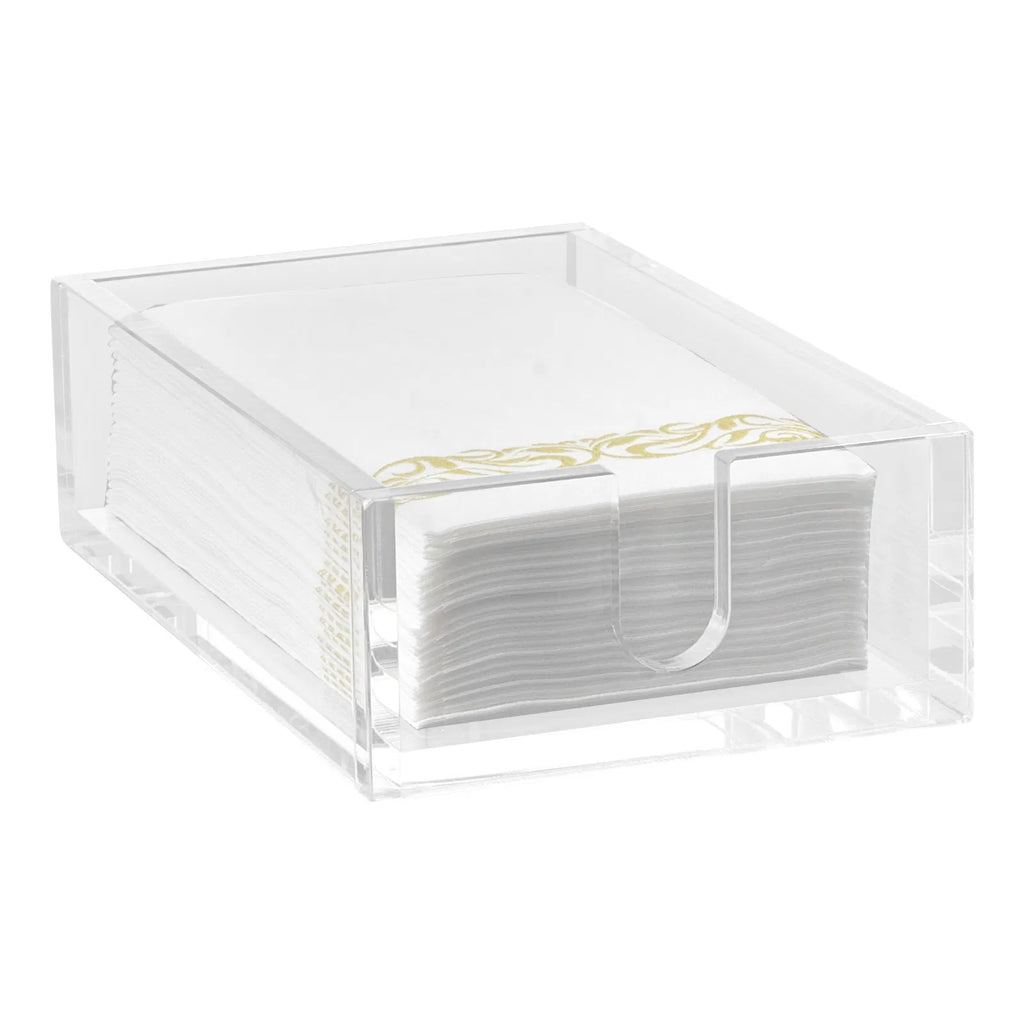 Clear Acrylic Napkin Holder, U-Shaped Guest Towel Tray for Bathroom & Kitchen, Disposable Paper Towel Holder, 9.1x5.5x2.6 Inch