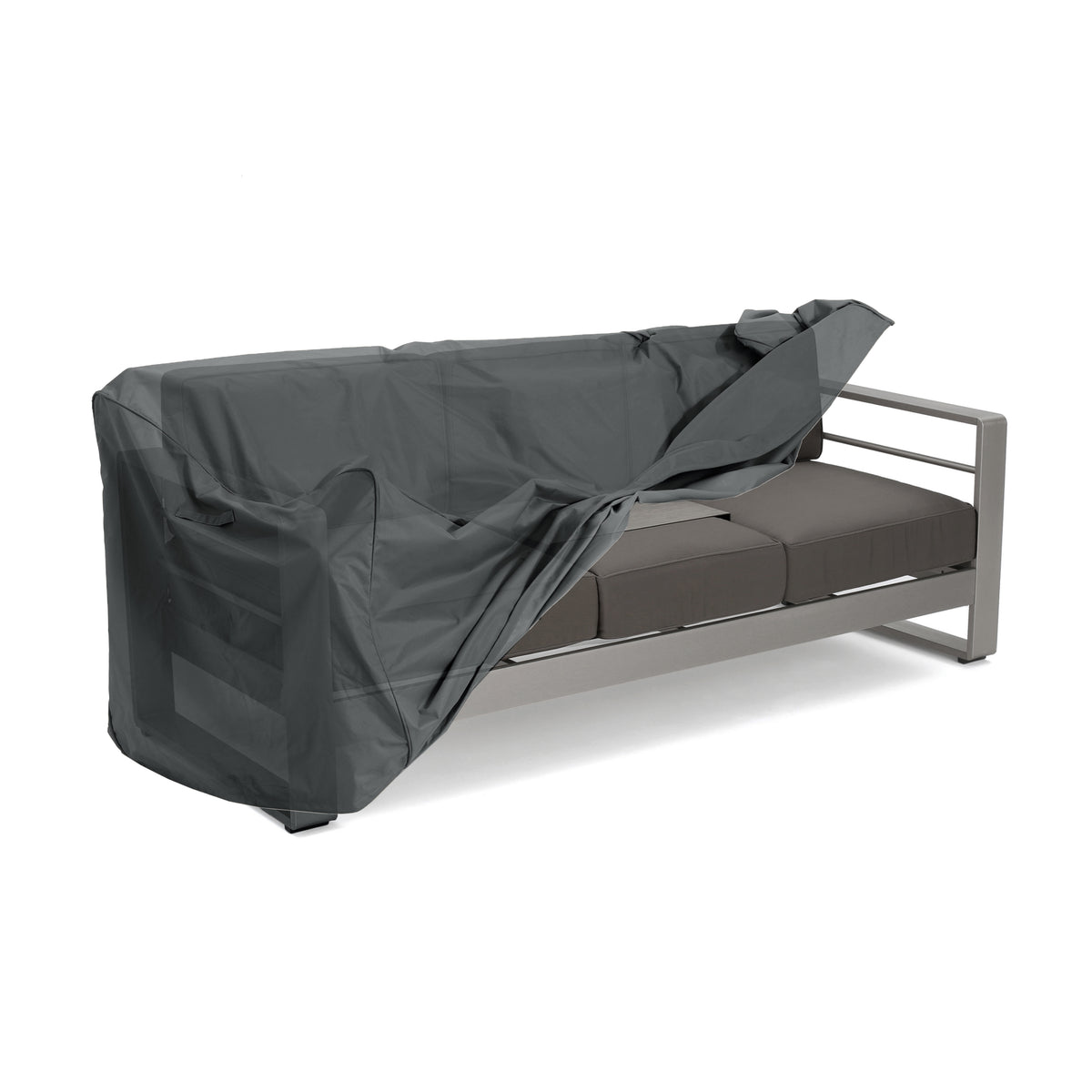 AEELLEEA 88" Dark Gray Patio 3-Seater Sofa Cover, Waterproof UV Resistant Outdoor Furniture Cover with Secure Buckle Straps