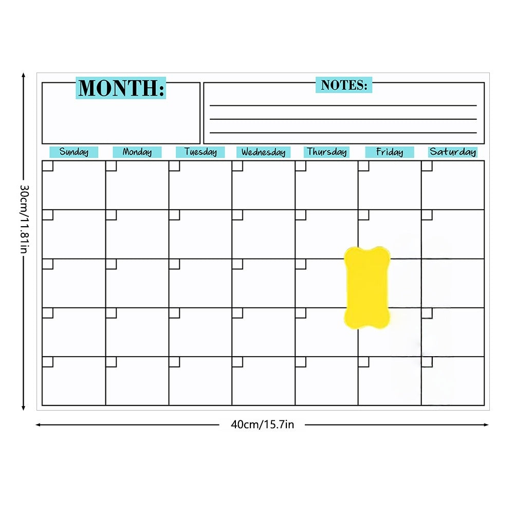 Magnetic Fridge Dry Erase Planner Set, Monthly & Weekly Calendar Whiteboard, Strong Magnetic Backing, Large Writing Area, Kitchen Memo Board for Family