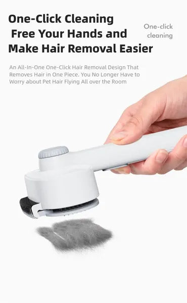 AEELLEEA Dual Function Adjustable Pet Grooming Brush, 2 in 1 Dog Cat Hair Comb with One-Click Hair Removal, Rounded Safe Comb Teeth