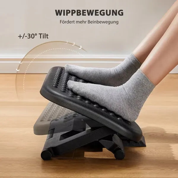 Adjustable Under Desk Foot Rest, Ergonomic Office Foot Stool with Massage Surface, Non-Slip Height Tilt Adjustable for Home Workstation