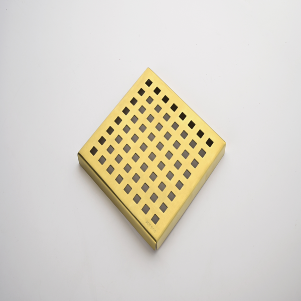 6 Inch Square Shower Floor Drain, 304 Stainless Steel Removable Grid Grate, Rust‑Resistant for Bathroom Kitchen Garage