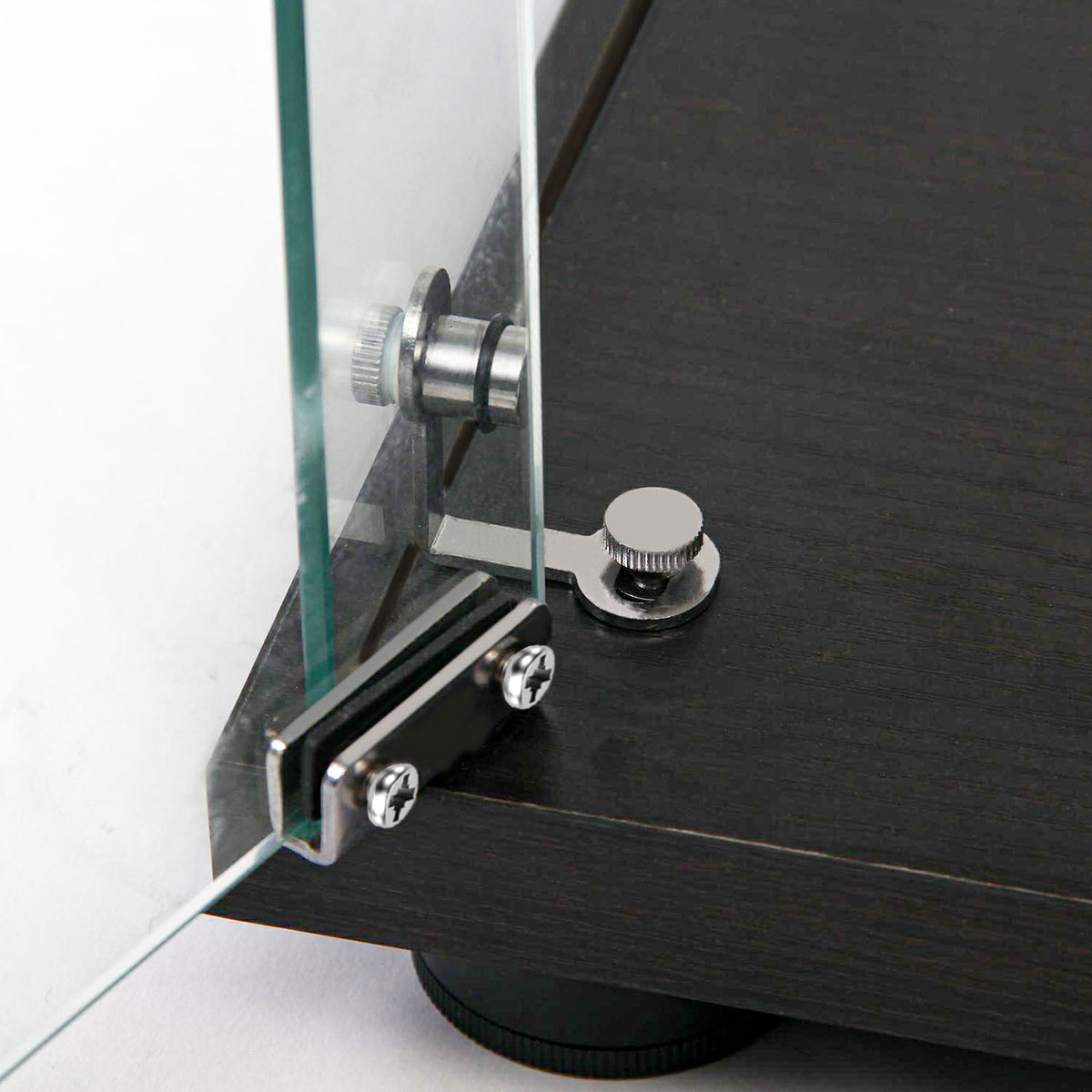 AEELLEEA Black Tempered Glass Display Cabinet with Lockable Door, Adjustable Shelves & Lockable Casters for Collectibles