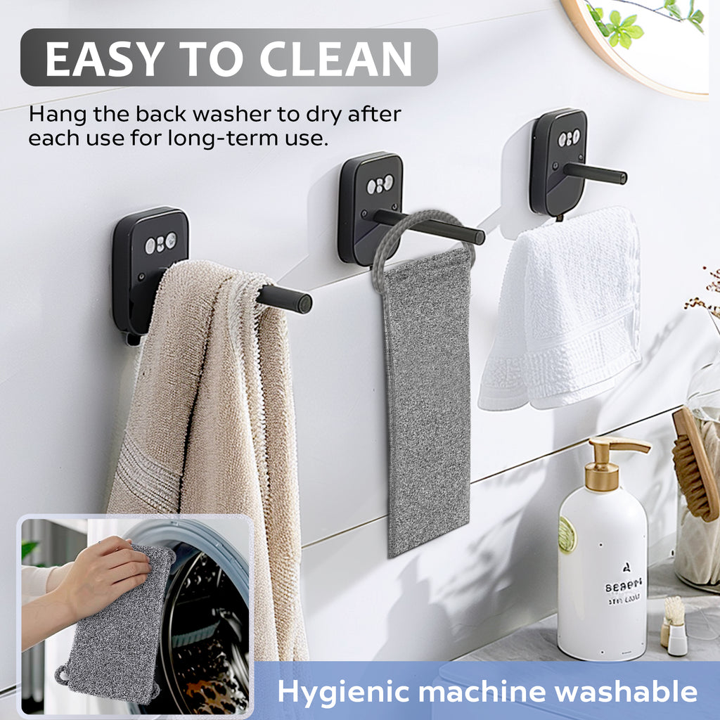 Dual Sided Back Scrubber Towel with Hanging Loops, Long Exfoliating Body Wash Strap for Shower Deep Skin Cleansing