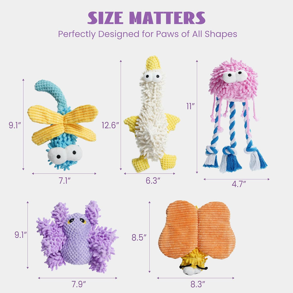 ZippyPaws Small Medium Large Dog Toys, Cute Soft Squeaky Crinkle Plush Stuffed Durable Pet Teething Animal Chew Toys for Small to Large Breed, Cognitive Stimuting Boredom Puppy Busy Birthdays Gifts