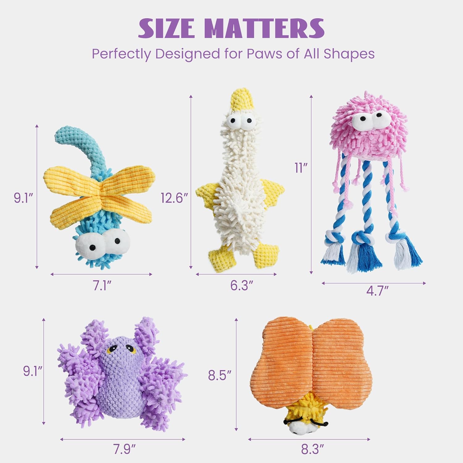 ZippyPaws Small Medium Large Dog Toys, Cute Soft Squeaky Crinkle Plush Stuffed Durable Pet Teething Animal Chew Toys for Small to Large Breed, Cognitive Stimuting Boredom Puppy Busy Birthdays Gifts