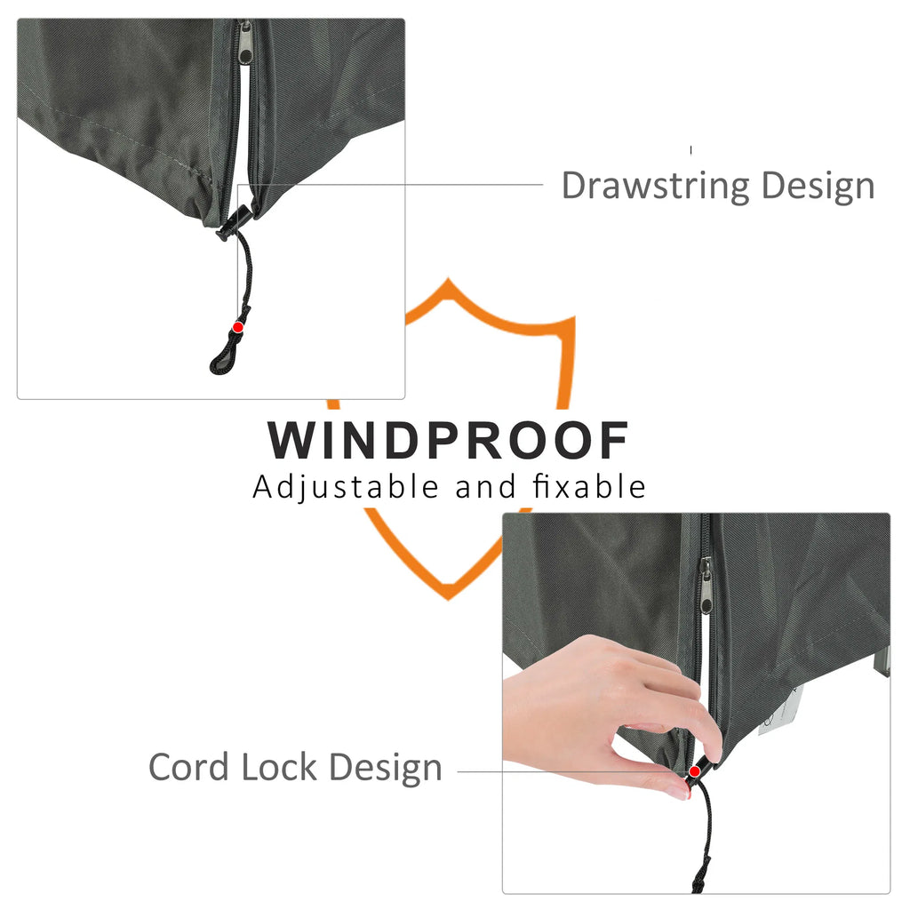 Outdoor Patio Swing Chair Cover, Waterproof 600D Oxford, UV-Resistant with Zipper & Drawstring, 80.75 x 48.75 x 64.5 in, Gray
