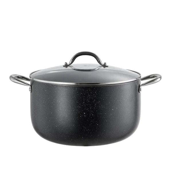 12 Quart Ceramic Non-Stick Stockpot with Glass Lid, Large Aluminum Soup Pot for All Stovetops