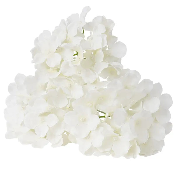 105Pcs White Silk Artificial Hydrangea Flowers Bulk, Faux Hydrangea with Stems for DIY Wedding Bouquet, Home & Party Table Centerpieces