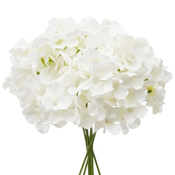 105Pcs White Silk Artificial Hydrangea Flowers Bulk, Faux Hydrangea with Stems for DIY Wedding Bouquet, Home & Party Table Centerpieces