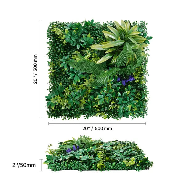 12-Pack Artificial Boxwood Grass Wall Panels, 20x20 Inch UV Protected Greenery Backdrop for Indoor Outdoor Wedding Garden Fence Decor