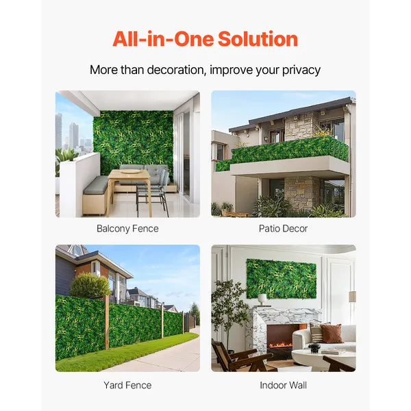 12-Pack Artificial Boxwood Grass Wall Panels, 20x20 Inch UV Protected Greenery Backdrop for Indoor Outdoor Wedding Garden Fence Decor