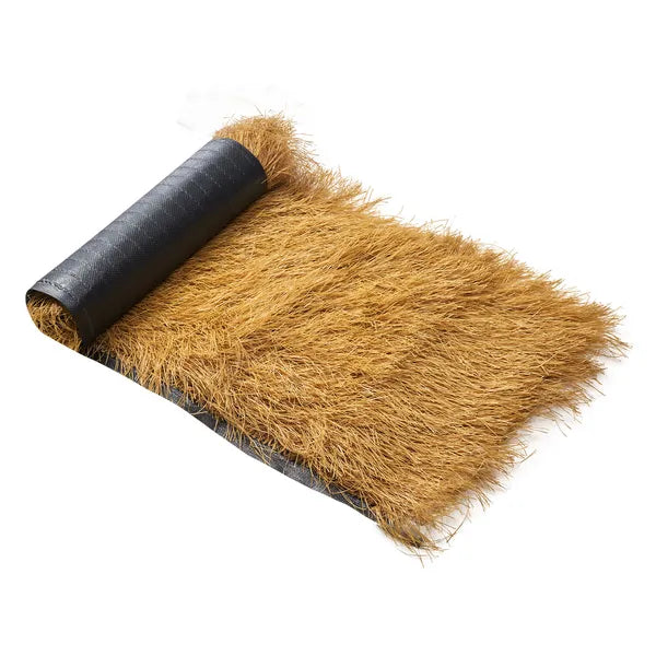 AEELLEEA-Artificial PE Thatch Roof Roll, 47.2x15.7in Natural Lifelike Simulated Straw Mat, Waterproof UV Resistant for Garden Resort