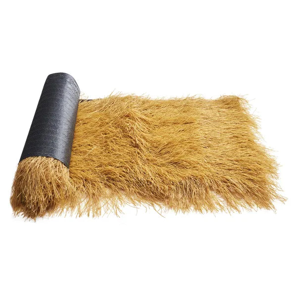 AEELLEEA-Artificial PE Thatch Roof Roll, 47.2x15.7in Natural Lifelike Simulated Straw Mat, Waterproof UV Resistant for Garden Resort