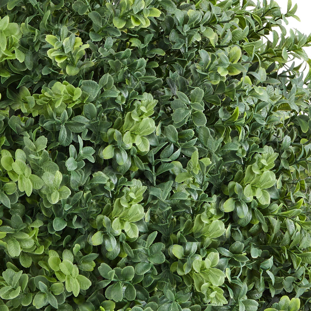 Artificial Topiary Boxwood Trees with Ground Spike, 22 Inch 2 Pack Faux Shrubs & Bushes, Realistic Evergreen Potted Plants