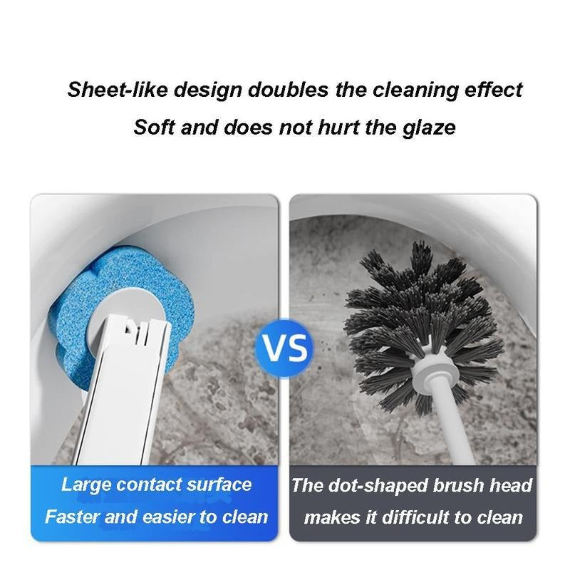 Disposable Toilet Brush with 24 Replacement Refill Heads, Wall‑Mounted Toilet Bowl Cleaning System, Deep‑Clean Toilet Scrubber, No‑Touch Disposal, Bathroom Cleaning Tools