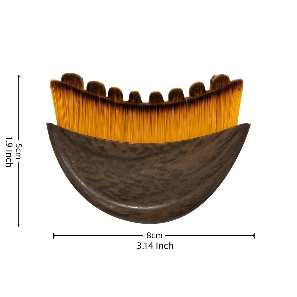 Soft Bristle Facial Massage Brush, Gentle Exfoliating Cleansing Brush for Face & Neck, Ergonomic Manual Face Scrub Brush for All Skin Types, Brown