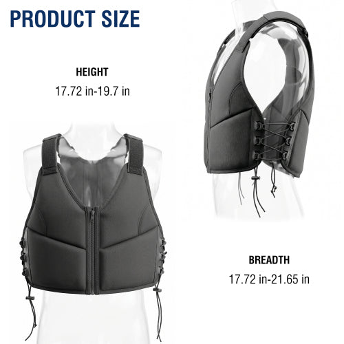 AEELLEEA Adjustable Weighted Workout Vest for Running and Strength Training, Stretch Fabric, Front Zipper, Black