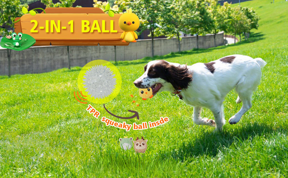 ZippyPaws3Pack Squeaky Dog Balls,2 in1 Funny Puppy Ball Toys,Birthday Dog Toy for Small Medium Dogs (Farm Ball)