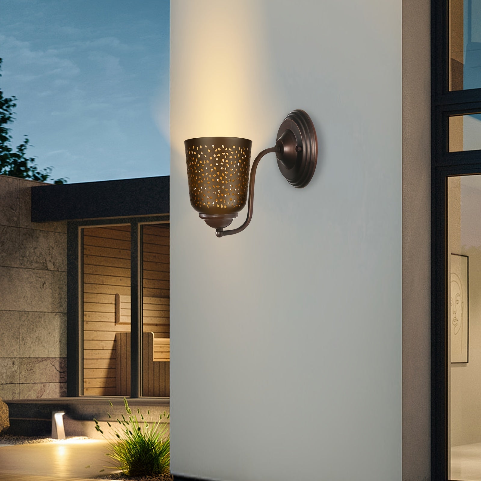 4-Pack Etched Raindrop Metal Pendant Light Shades,5" Diameter, Bronze/Black for Ceiling Fan & Lamp Covers