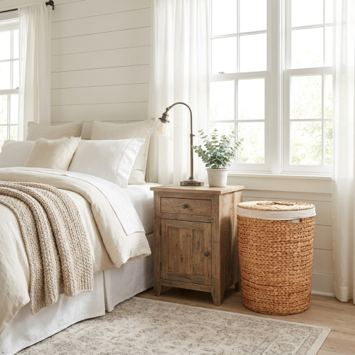 AEELLEEA 18 x 23 Inch Round Water Hyacinth Laundry Hamper with Lid & Removable Liner, Woven Storage Basket for Bedroom