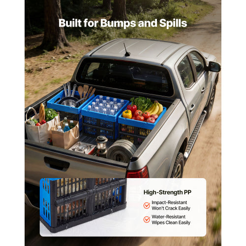 Collapsible Storage Crates Set of 3, 25 Liter Plastic Folding Storage Bins with Handles, Stackable Heavy Duty Organizer