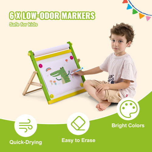 32 PCS Kids Art Easel Accessory Set, Includes Chalks, Dry-Erase Markers & Paper Rolls for Standing Easel, Toddler Painting Supplies.