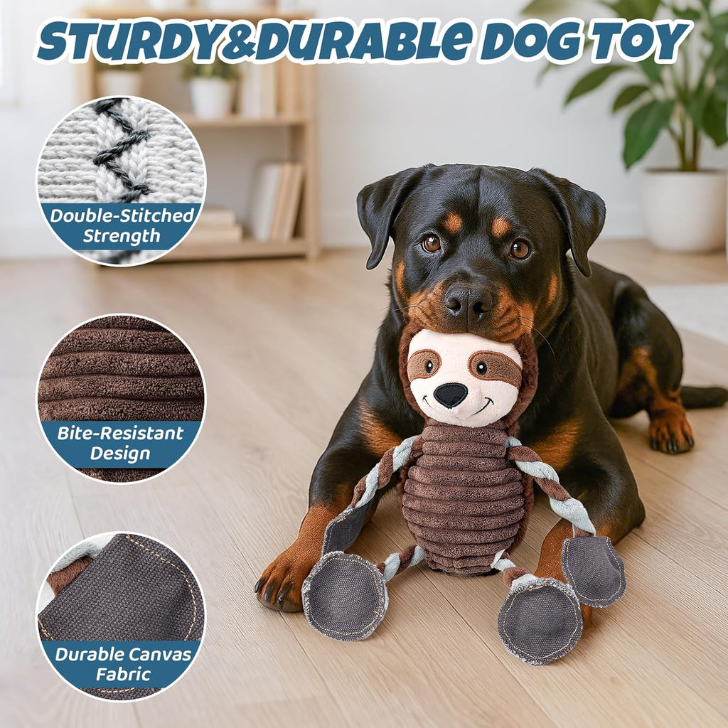 ZippyPaws Dog Toy Plush Dog Chew Toy with 5 Squeakers, Interactive and Durable Pet Toy for Chewing and Playing