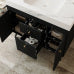 Black Bathroom Vanity with Sink, Modern Freestanding Bathroom Cabinet with White Marble Top, Doors and Drawers for Bathroom