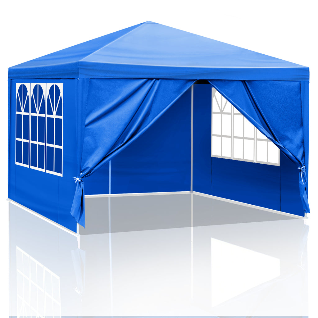 AEELLEEA 10'x10' Outdoor Gazebo Canopy Tent, Waterproof UV Resistant Pop Up Patio Shelter with Sidewalls & Windows for Party, BBQ, Wedding