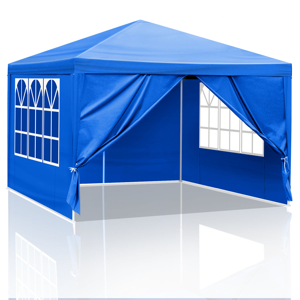 AEELLEEA 10'x10' Outdoor Gazebo Canopy Tent, Waterproof UV Resistant Pop Up Patio Shelter with Sidewalls & Windows for Party, BBQ, Wedding