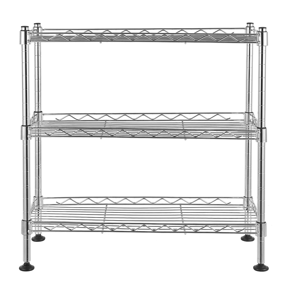 3-Tier Cabinet Organizer, Under Sink Shelf, Zinc Plated Steel, Adjustable Height, Tool-Free Assembly, Small Space Storage Rack